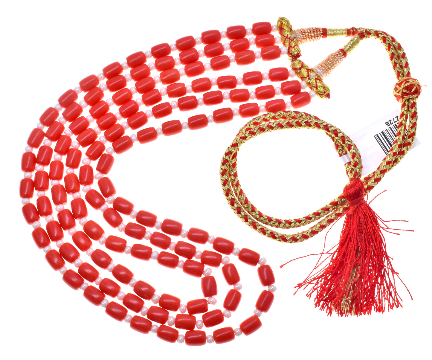 Moonga Color Orange Bead Fancy Necklace Jewelry