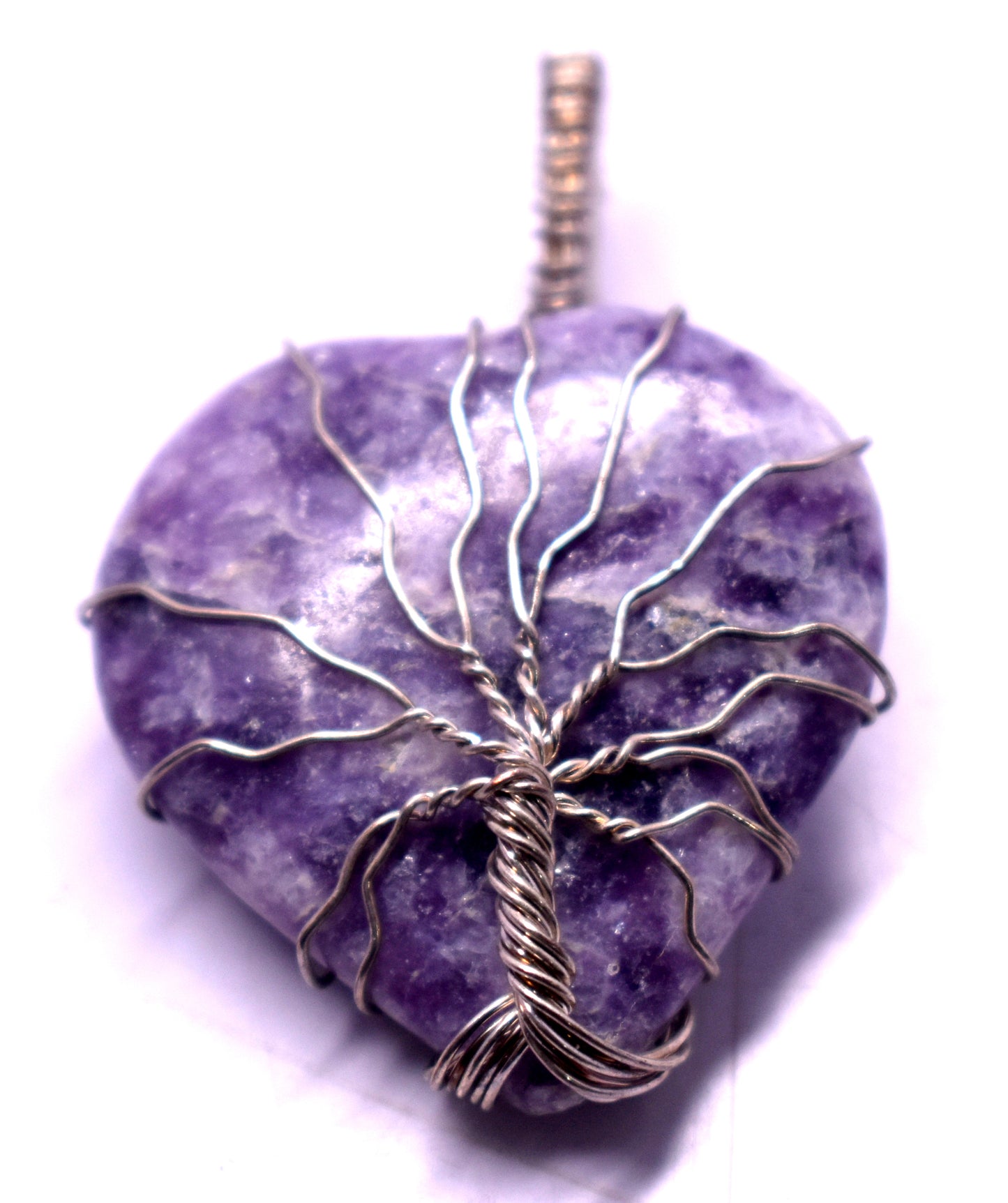 Lepidolite Wire Wrapped Pendent