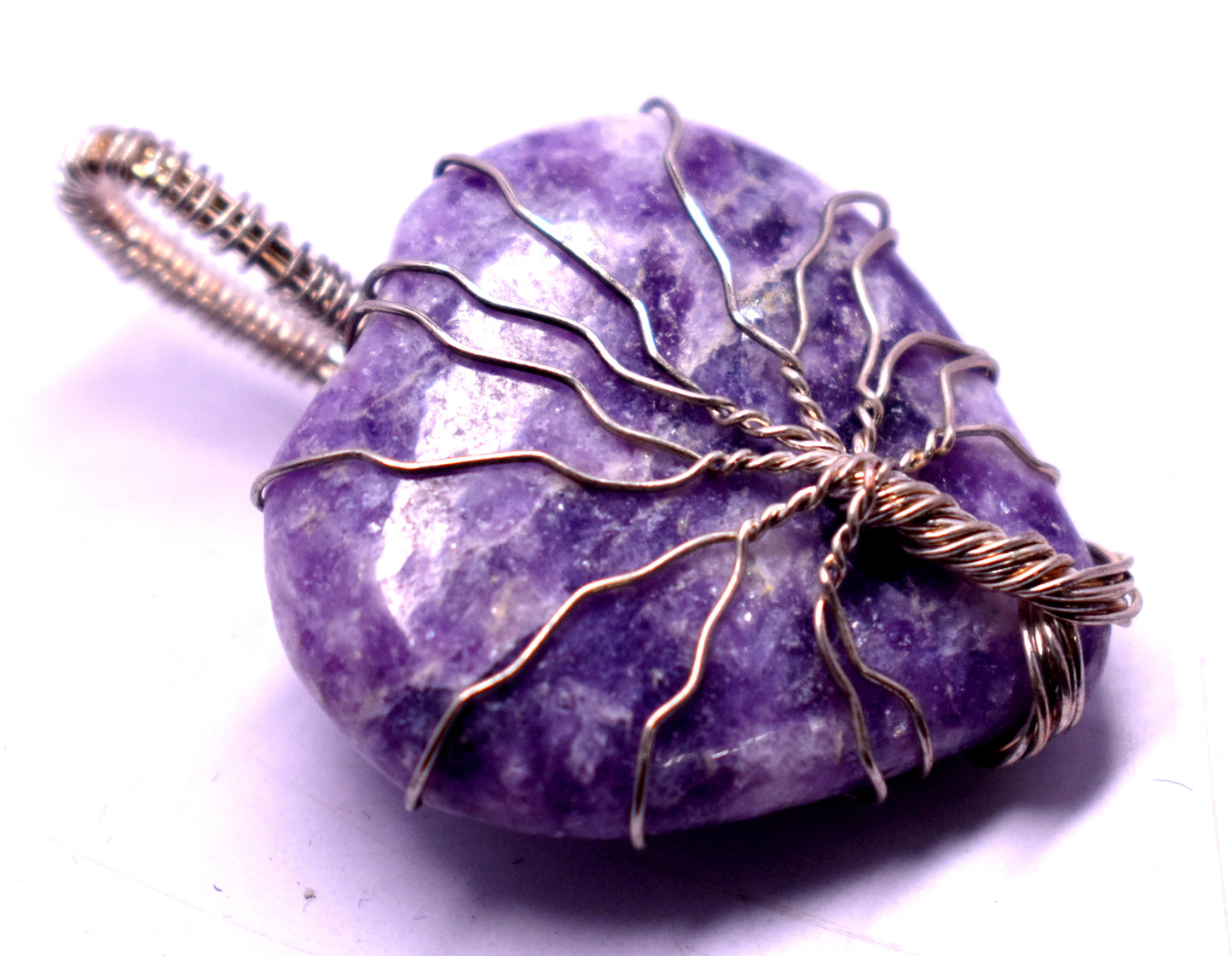 Lepidolite Wire Wrapped Pendent