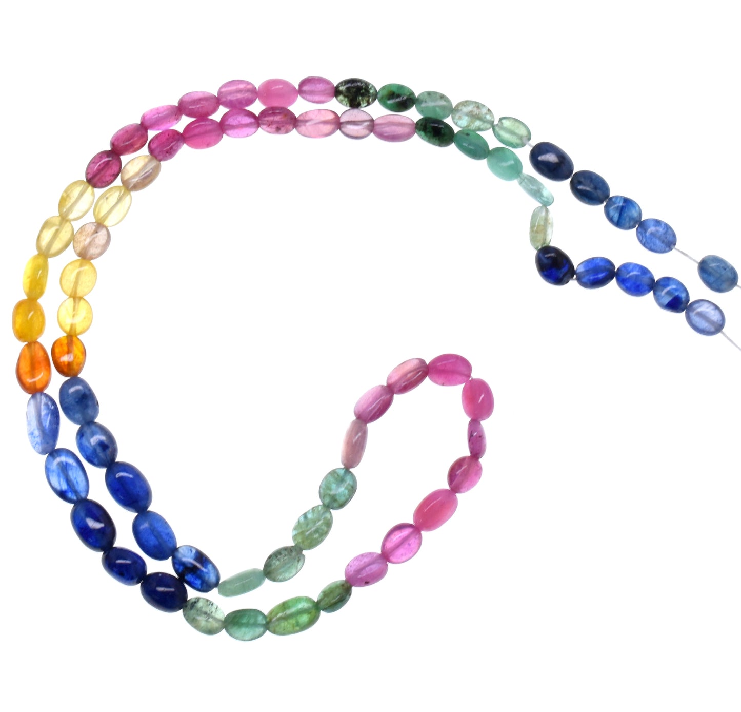 Multi Sapphire Oval Mani shape Beaded Beads Sapphire Gemstone approx. per line 58 ct 14.5 Inches