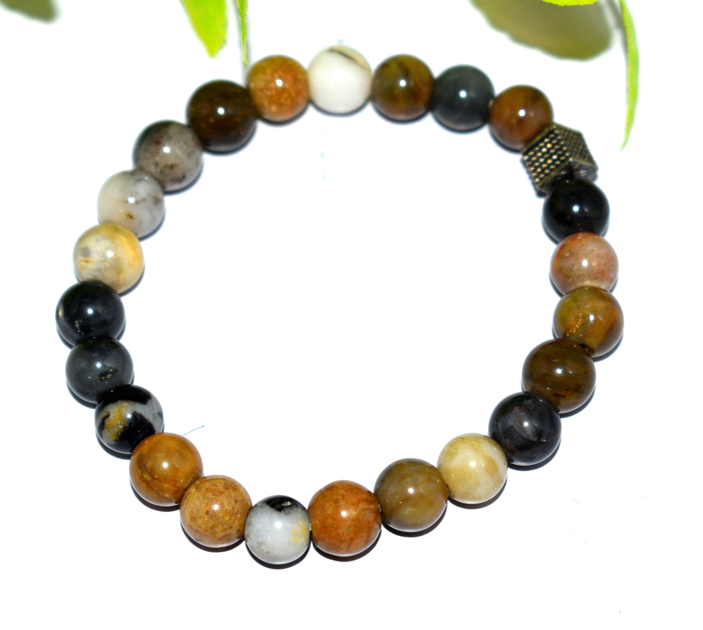 Multi-Color Agate Bead Adjustable Bracelet – Vibrant & Handmade