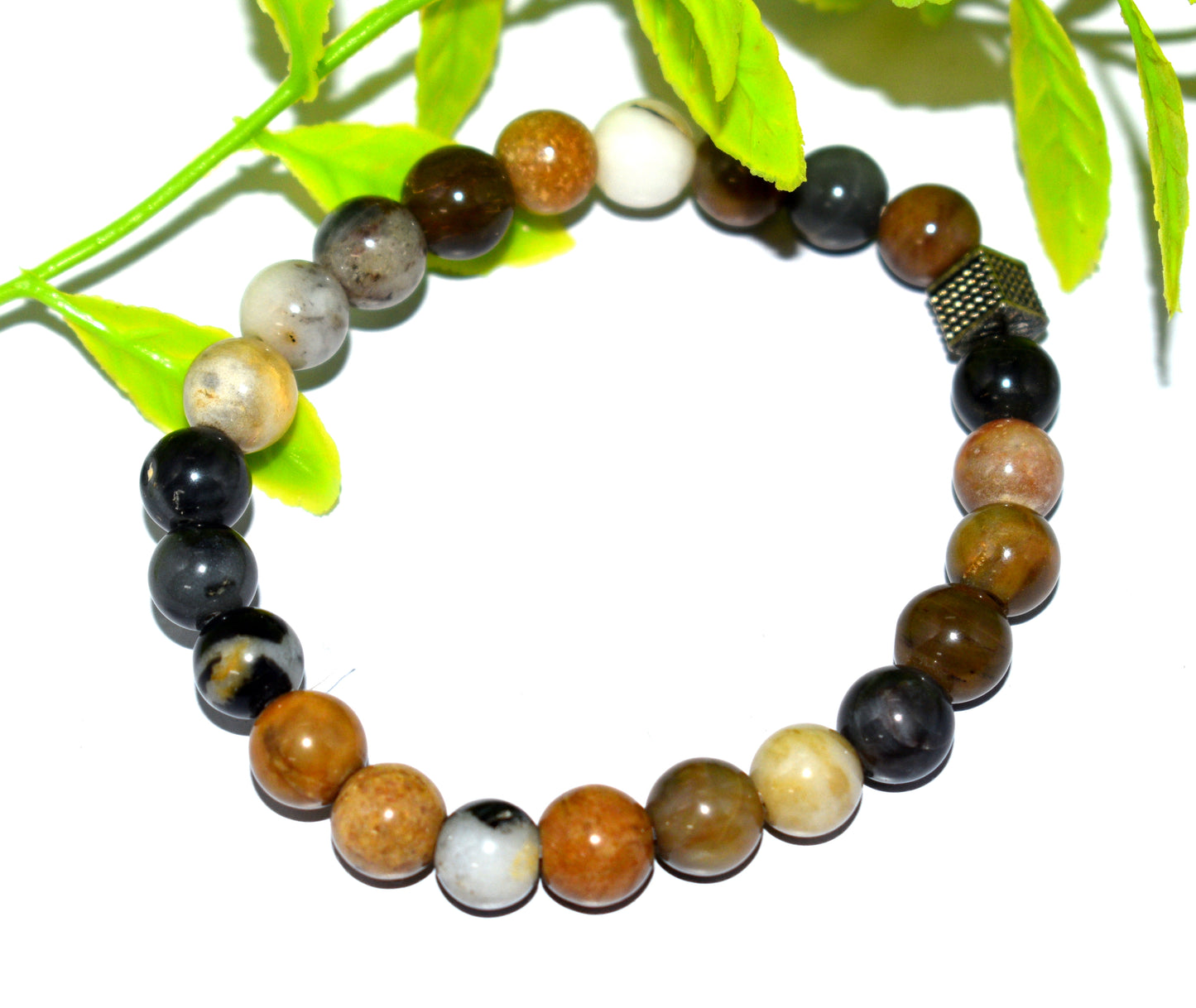 Multi-Color Agate Bead Adjustable Bracelet – Vibrant & Handmade