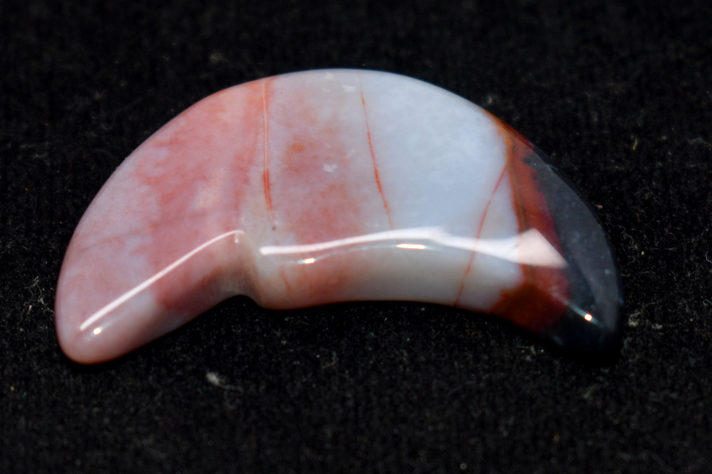 banded agate Crescent moon shape cabochon