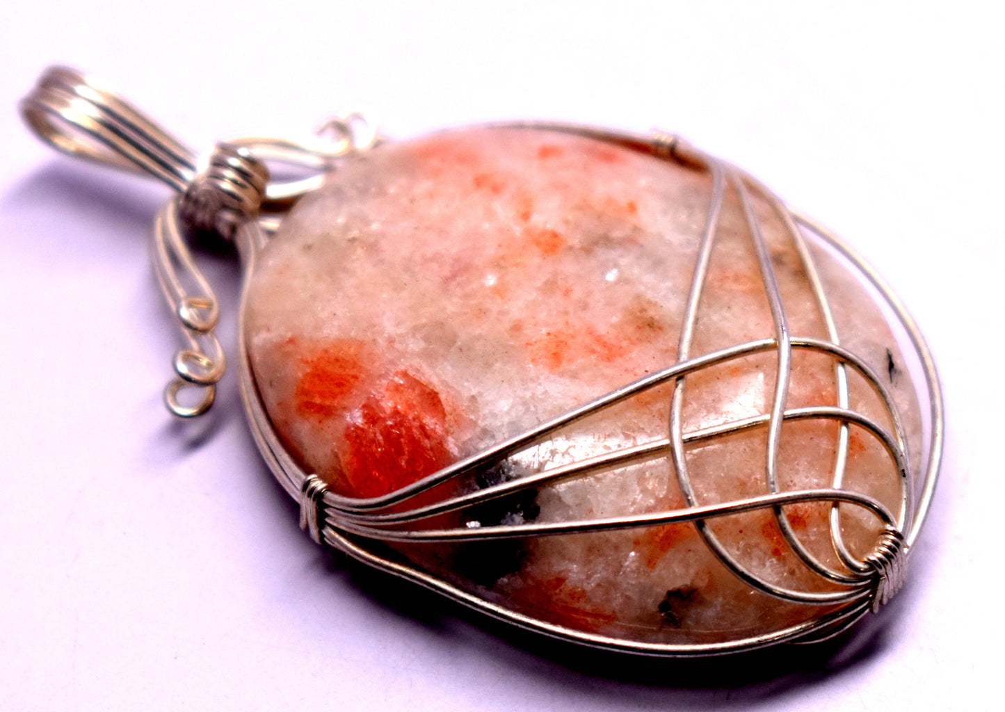 Sunstone Gemstone Wire Wrapped Pendant