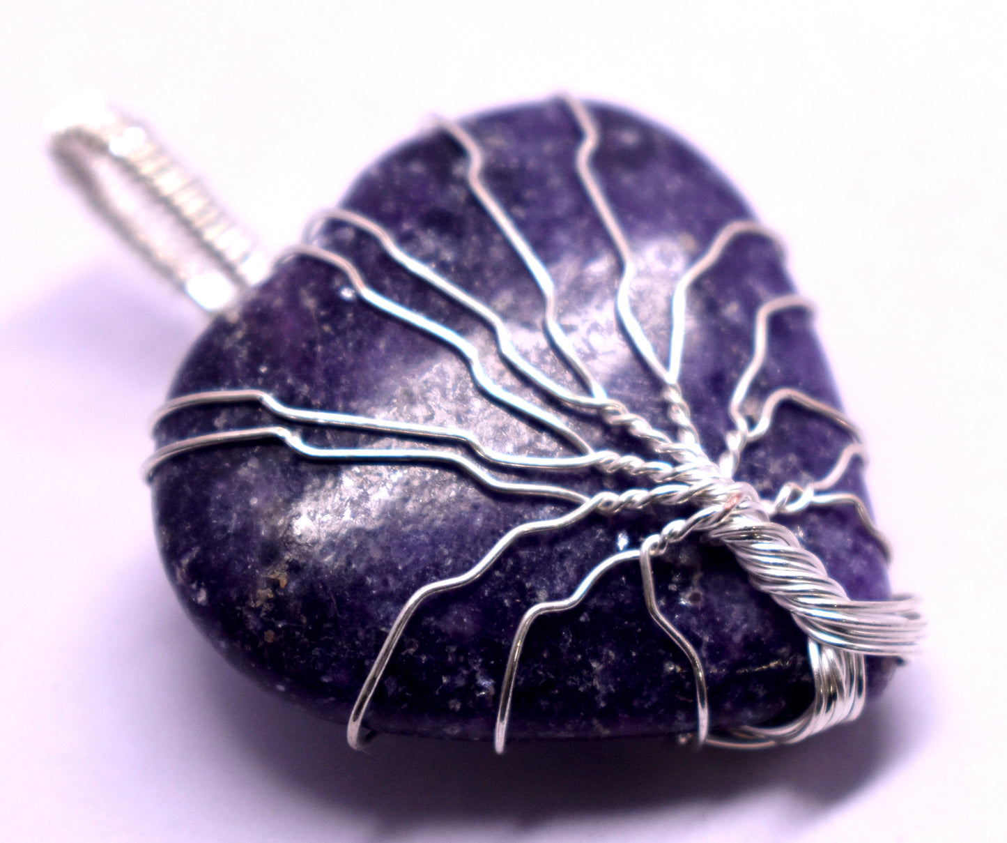 Lepidolite Wire Pendent