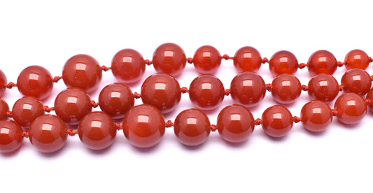 Natural Red Onyx Round Plain Bead Per Line {1 Strand 18''inches} Bead Size- 6mm to 16mm