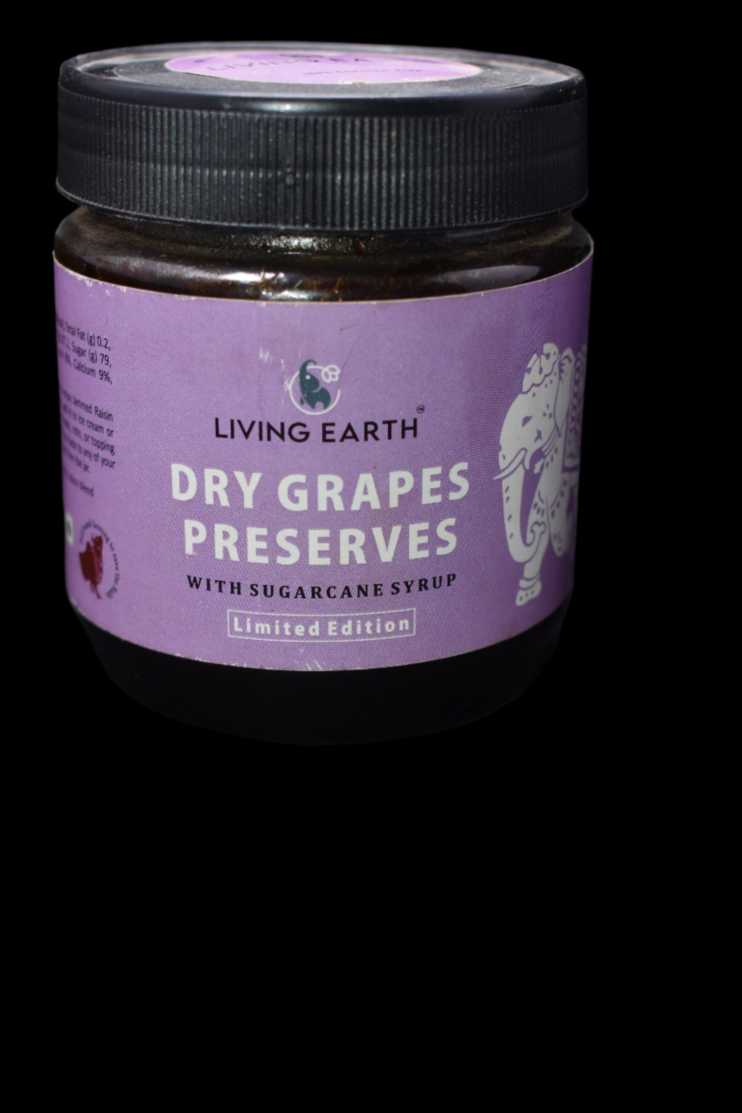 Dry Grapes Preserves with Sugarcane Syrup 425 Grams (Living Earth)