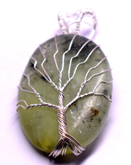 Prehnite Wire Wrapped Pendant