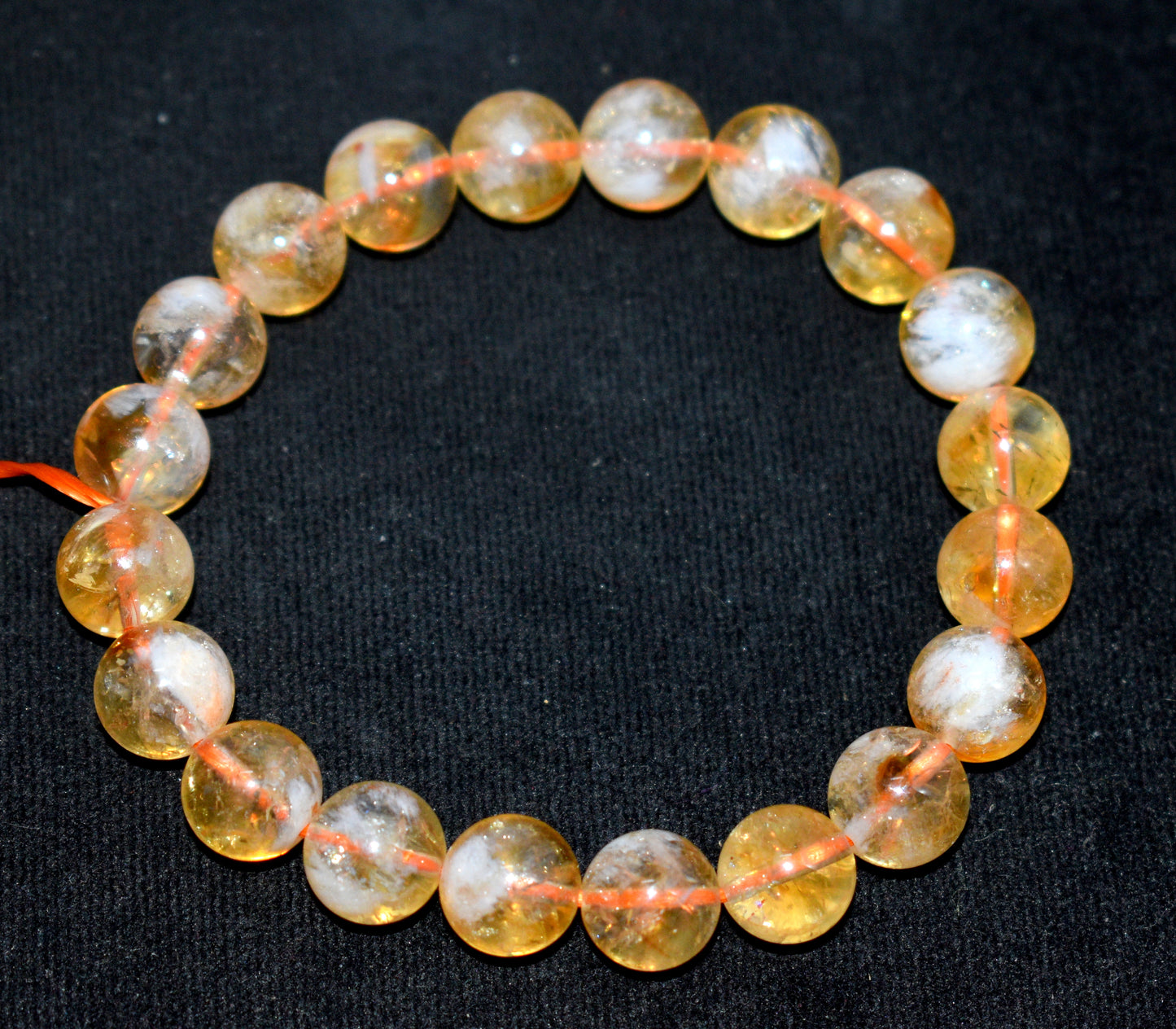 Natural Citrine Adjustable Bead Bracelet For Abundance & Positivity - 10.5mm Bead Adjustable Bracelet