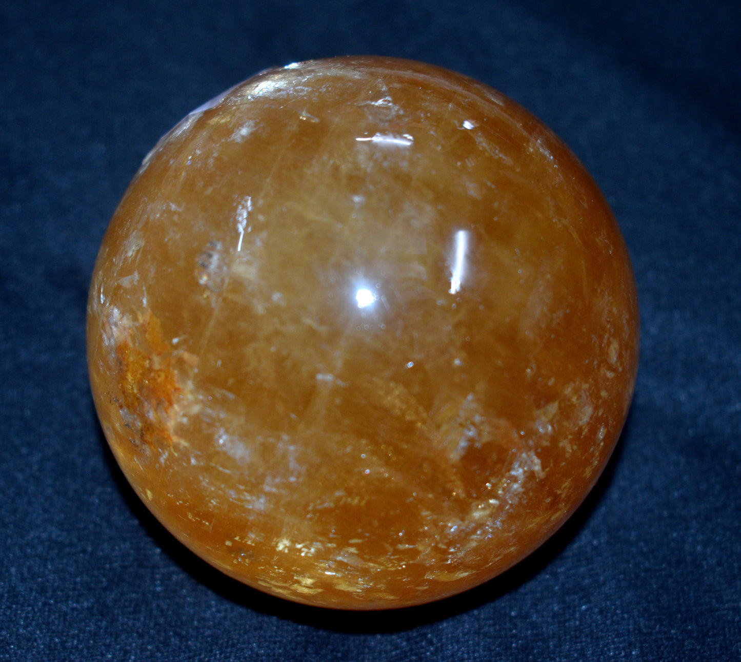 Yellow Calcite Round Ball Sphere – Healing Crystal Ball for Energy & Chakra Balancing - {Weight- 722.00 Gram}