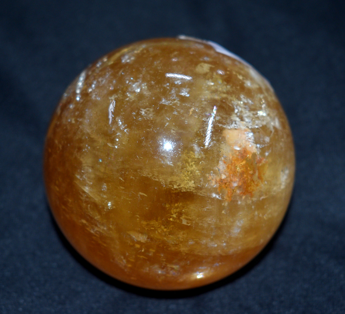 Yellow Calcite Round Ball Sphere – Healing Crystal Ball for Energy & Chakra Balancing - {Weight- 722.00 Gram}