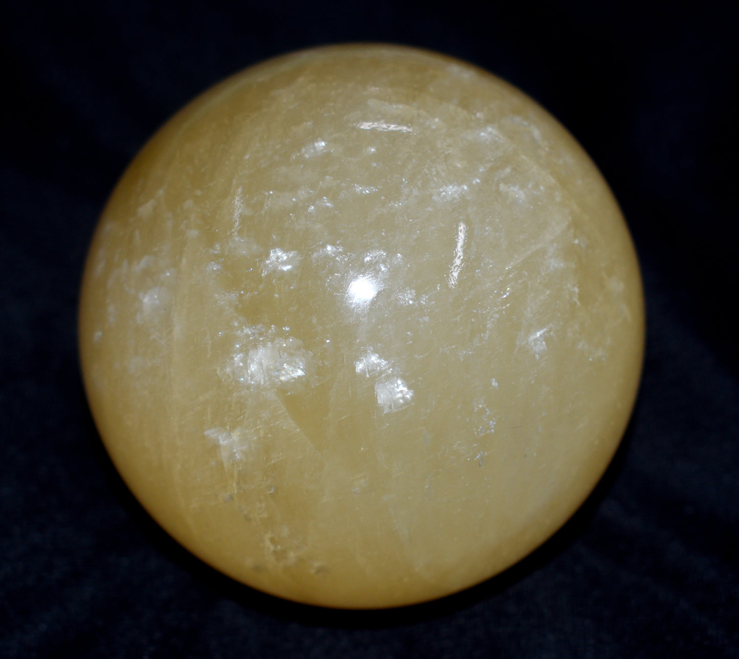 Beautiful Yellow Calcite Round Ball Sphere – Healing Crystal Ball for Energy & Chakra Balancing - {Weight- 1.058 Kg}