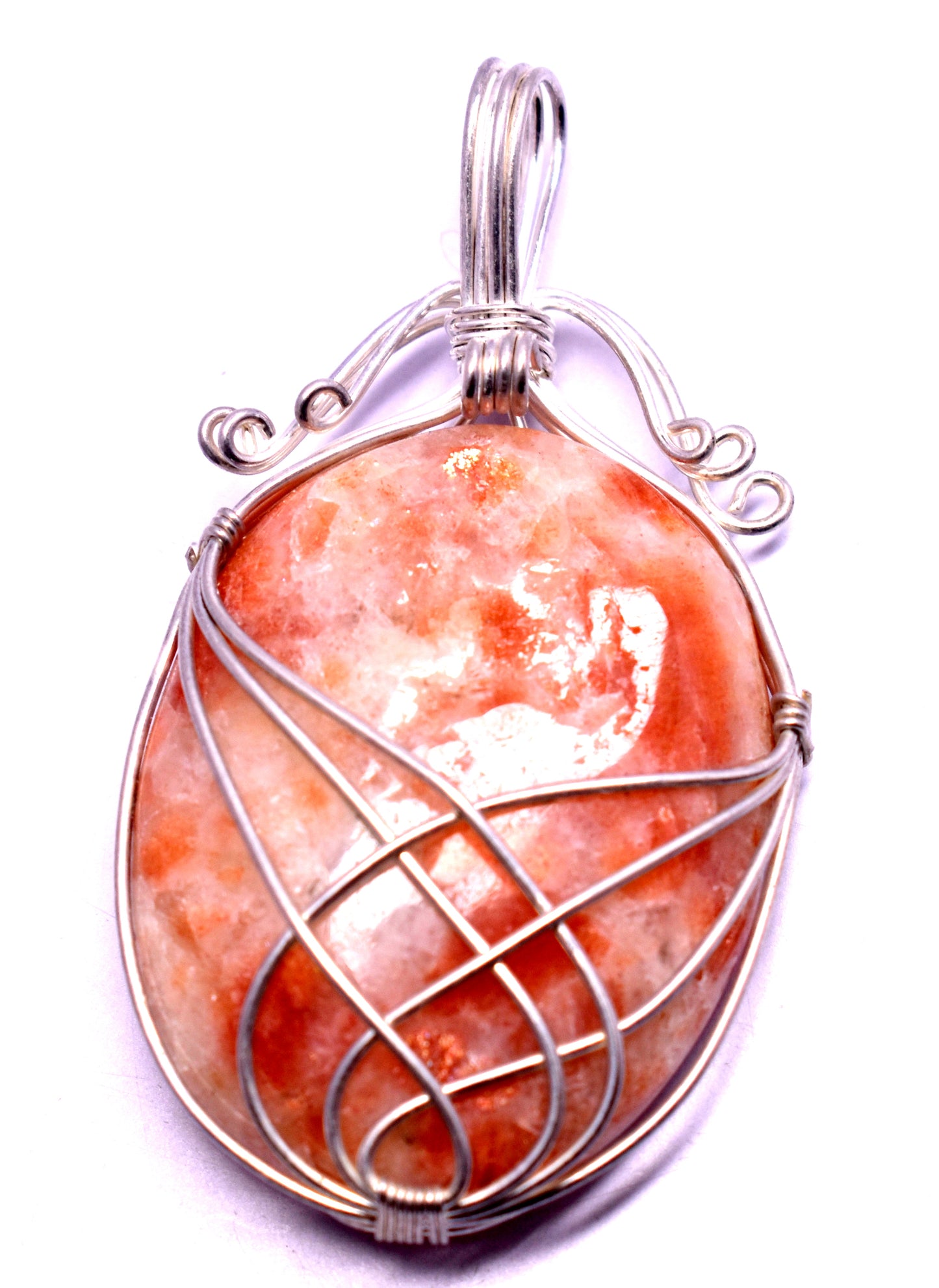 Sunstone Gemstone Wire Wrapped Pendant