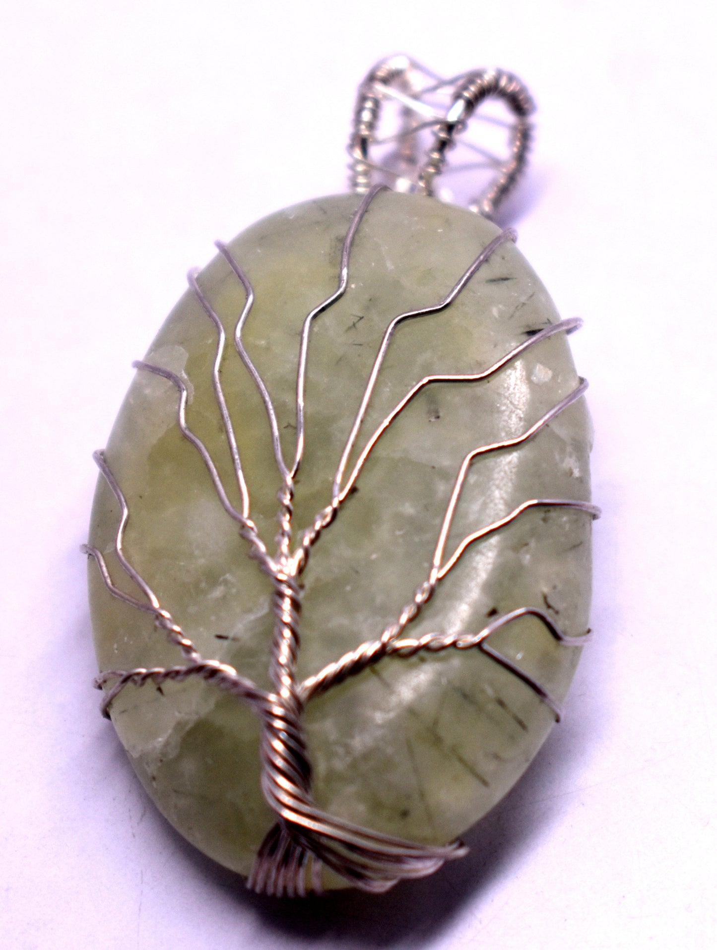 Prehnite Wire Wrapped Pendent