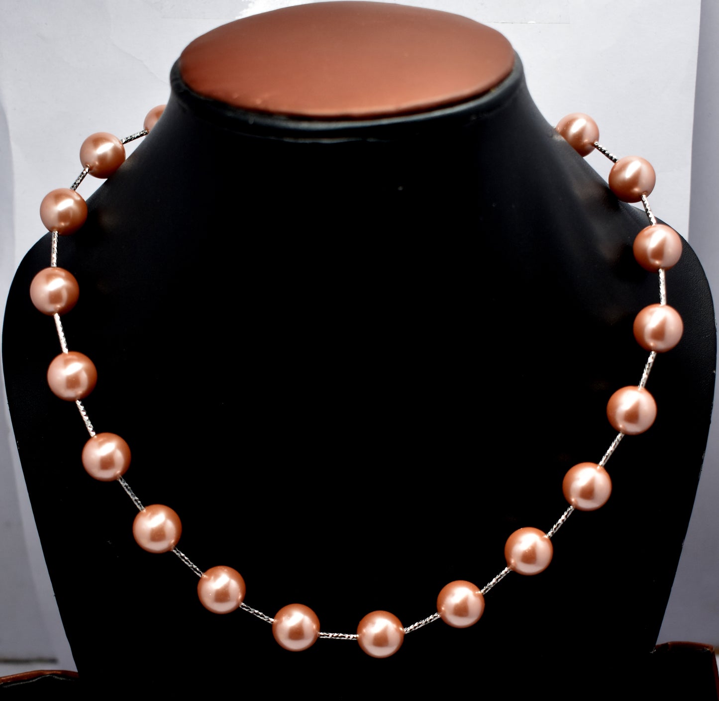 Pearl Round Bead Necklace With Lock, {Length-18''inches}, Bead Size-12mm,