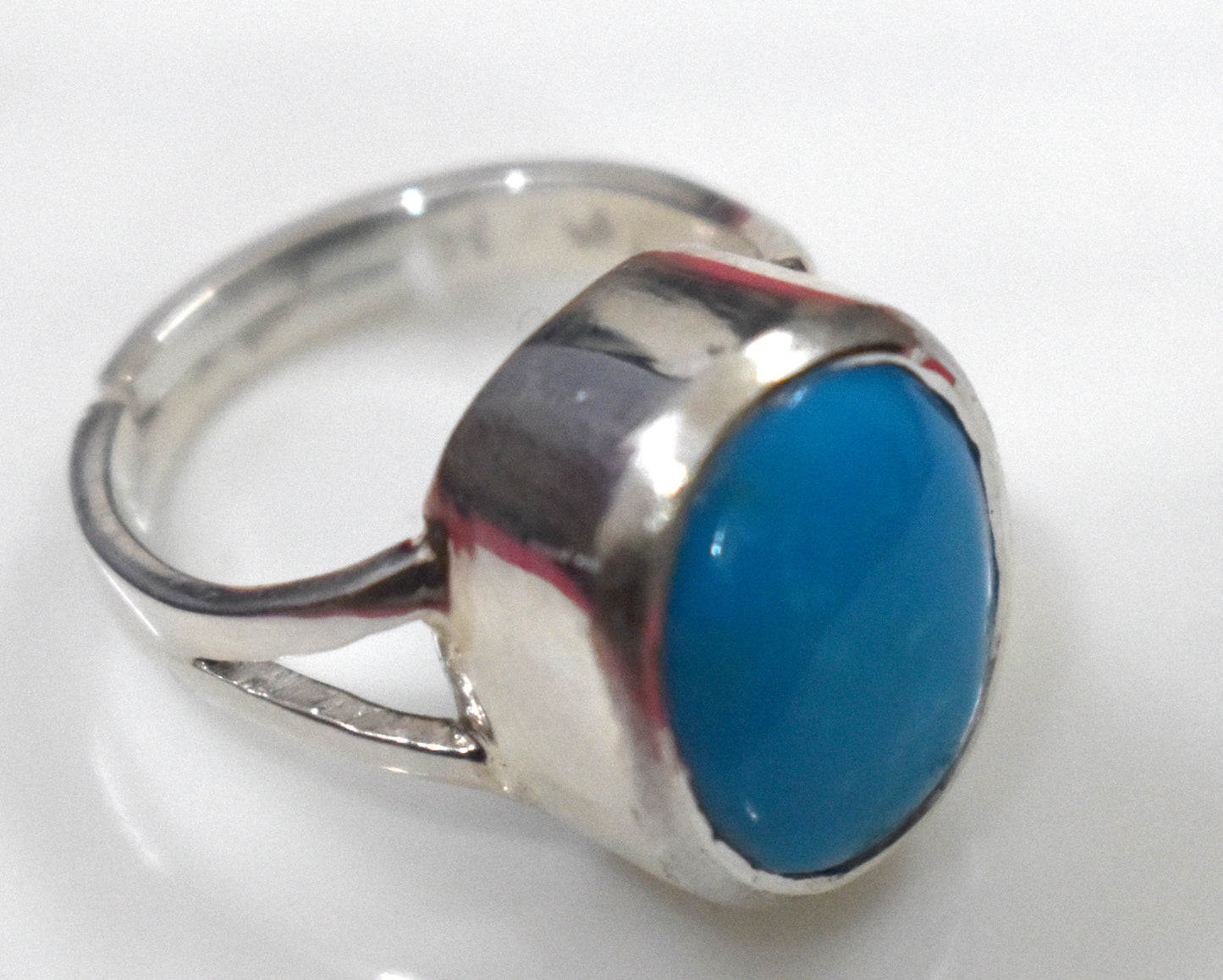 Arizona Turquoise Free Size Sterling Silver Ring- {Weight- 7.26 Gram}