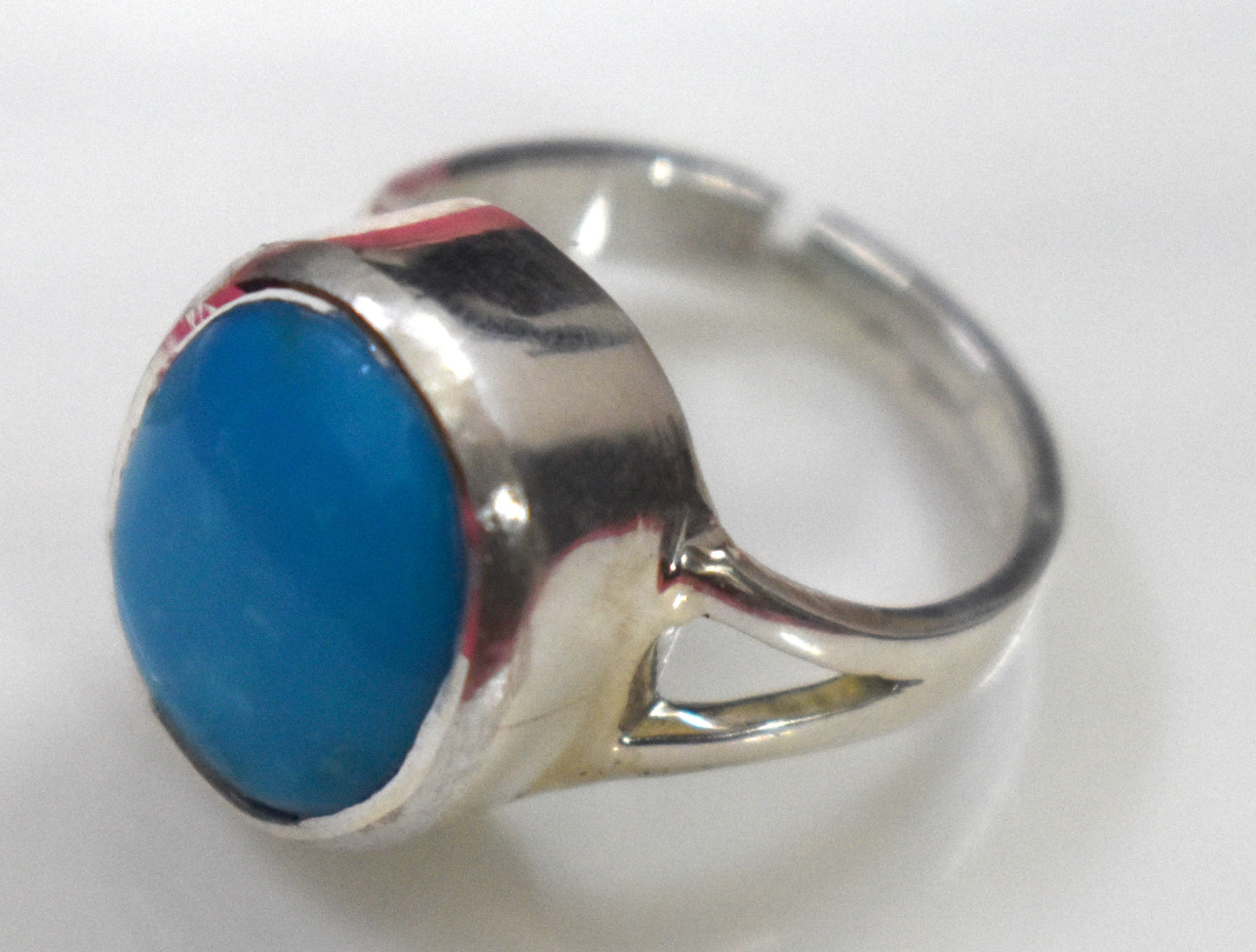 Arizona Turquoise Free Size Sterling Silver Ring- {Weight- 7.26 Gram}