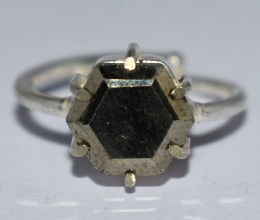 Golden Pyrite Gemstone Ring