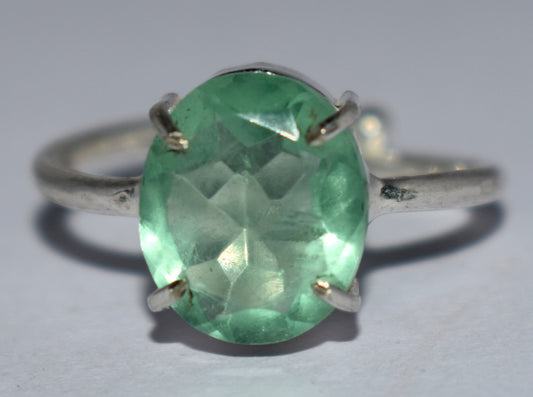 Green Fluorite Gemstone Ring