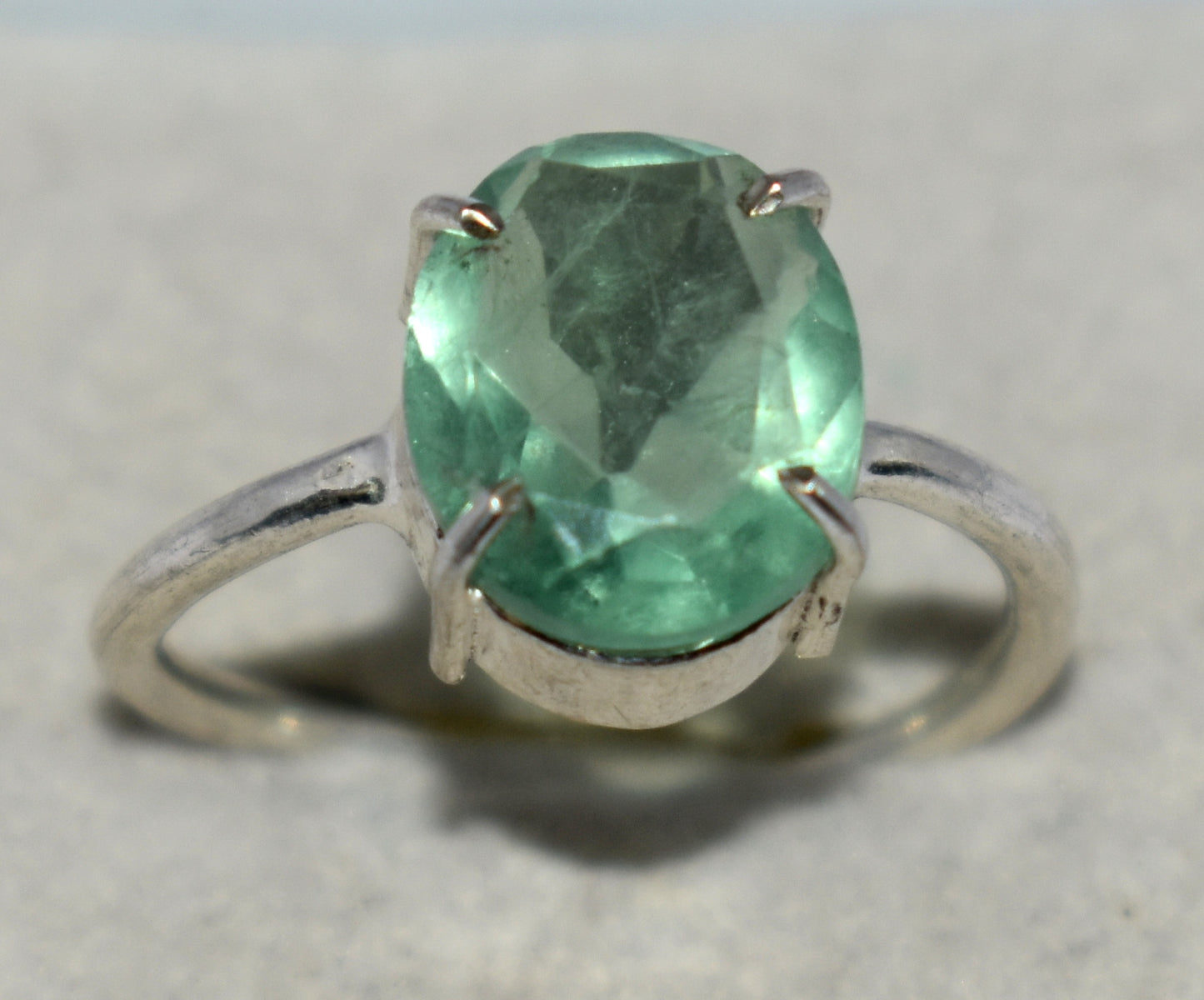 Green Fluorite Gemstone Ring