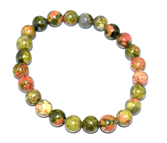 Unakite Bead Adjustable Bracelet