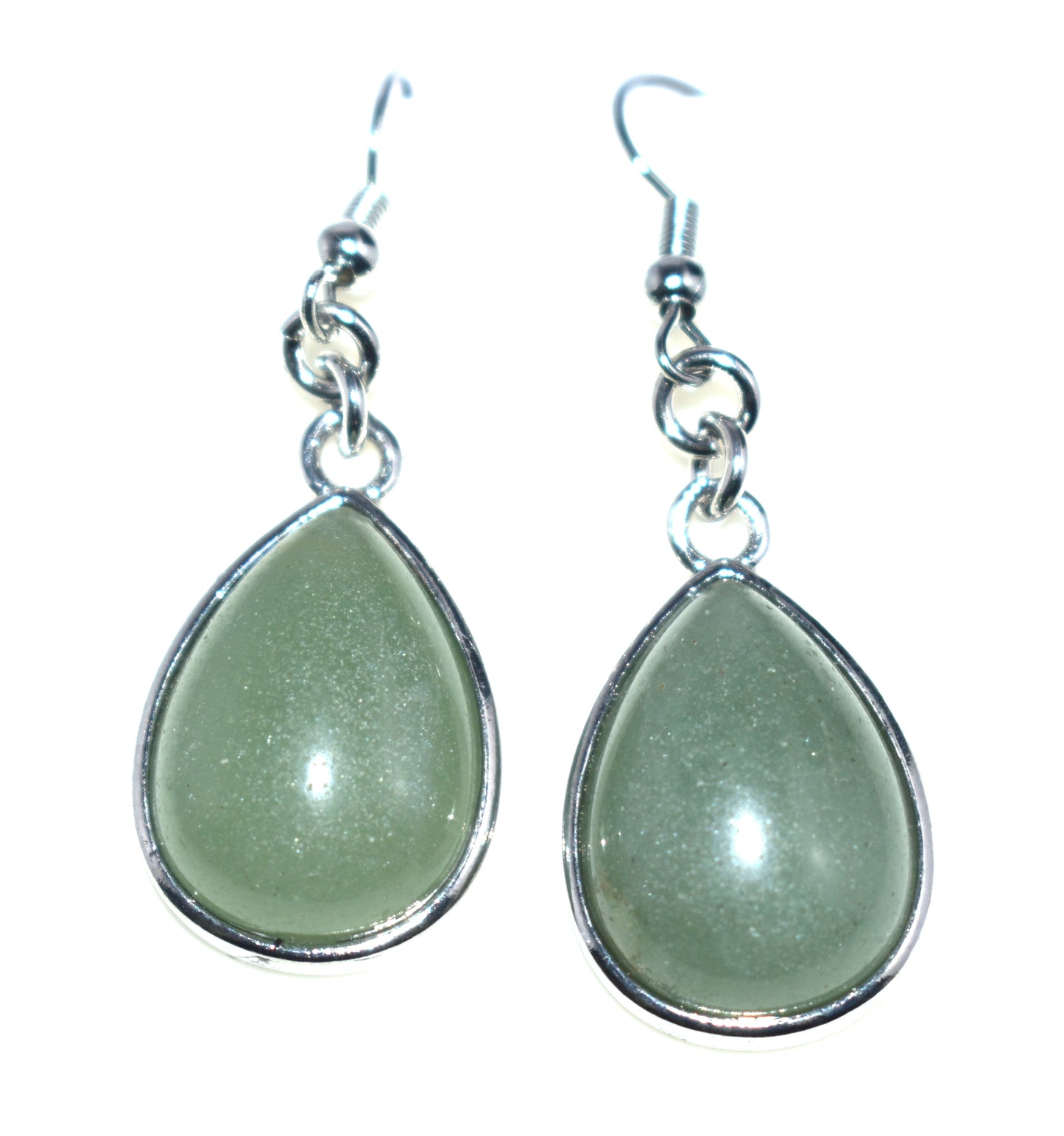 Green Aventurine Ear Hanging,{Earrings} {Weight - 8.10 Gram}