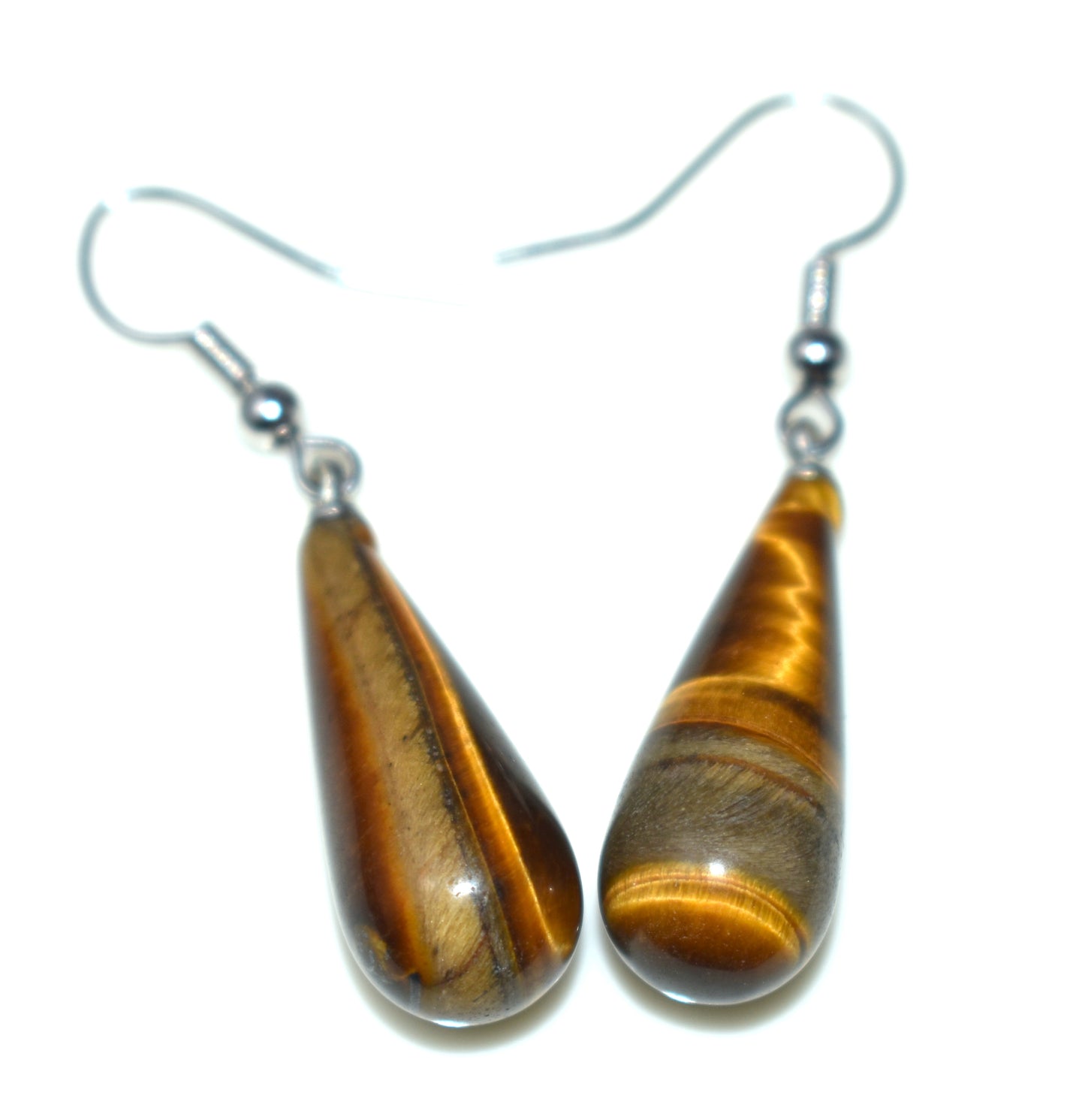 Beautiful Tiger Eye Ear Hangings, {Earrings} {Weight - 6.40 Gram}