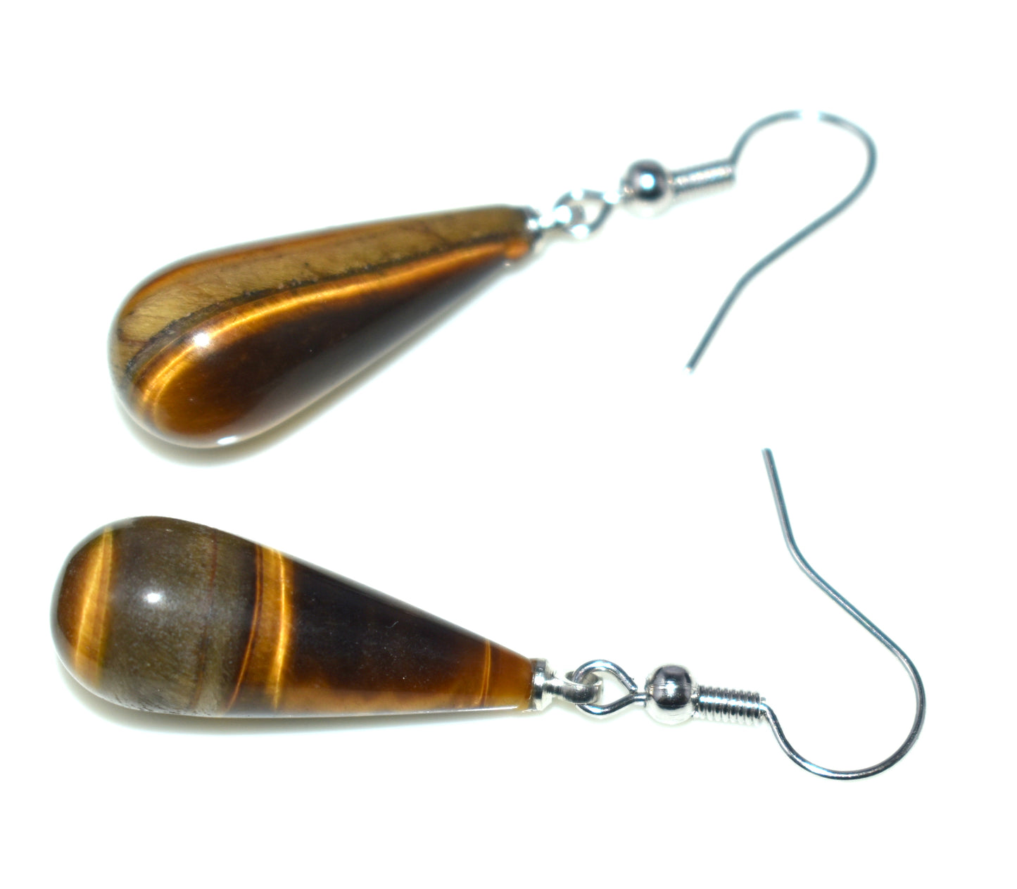 Beautiful Tiger Eye Ear Hangings, {Earrings} {Weight - 6.40 Gram}