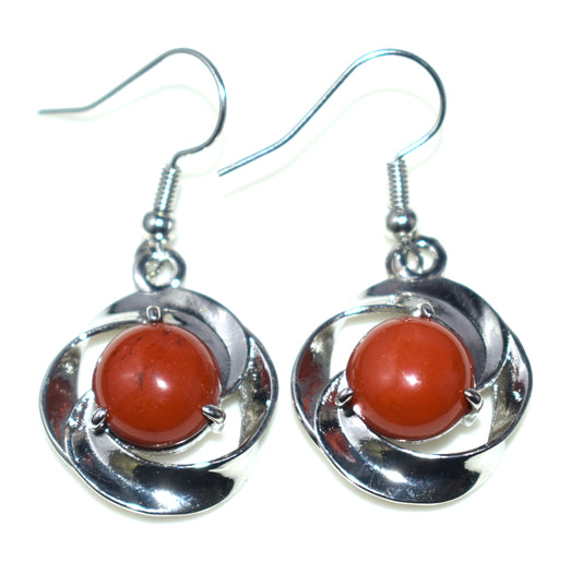 Red Jasper Ear Hangings,{Earrings} {Weight - 5.8 Gram}