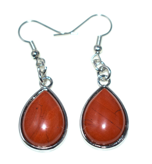 Red Jasper Ear Hangings,{Earrings} {Weight - 7.70 Gram}