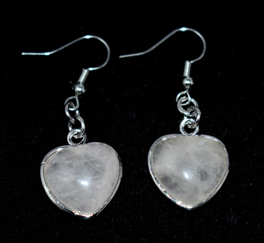 Rose Quartz Ear Hangings, {Earrings} {Weight - 7.75 Gram}