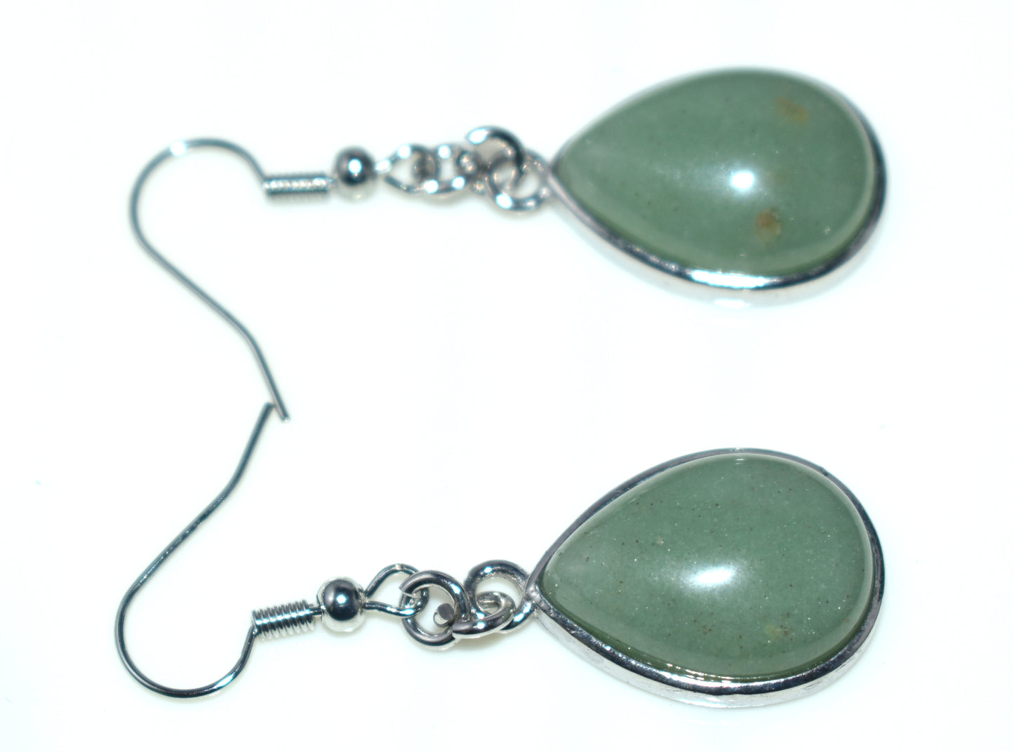 Green Aventurine Ear Hanging,{Earrings} {Weight - 8.00 Gram}