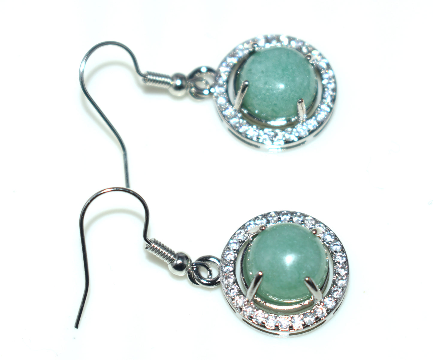 Green Aventurine Ear Hanging,{Earrings} {Weight - 5.65 Gram}