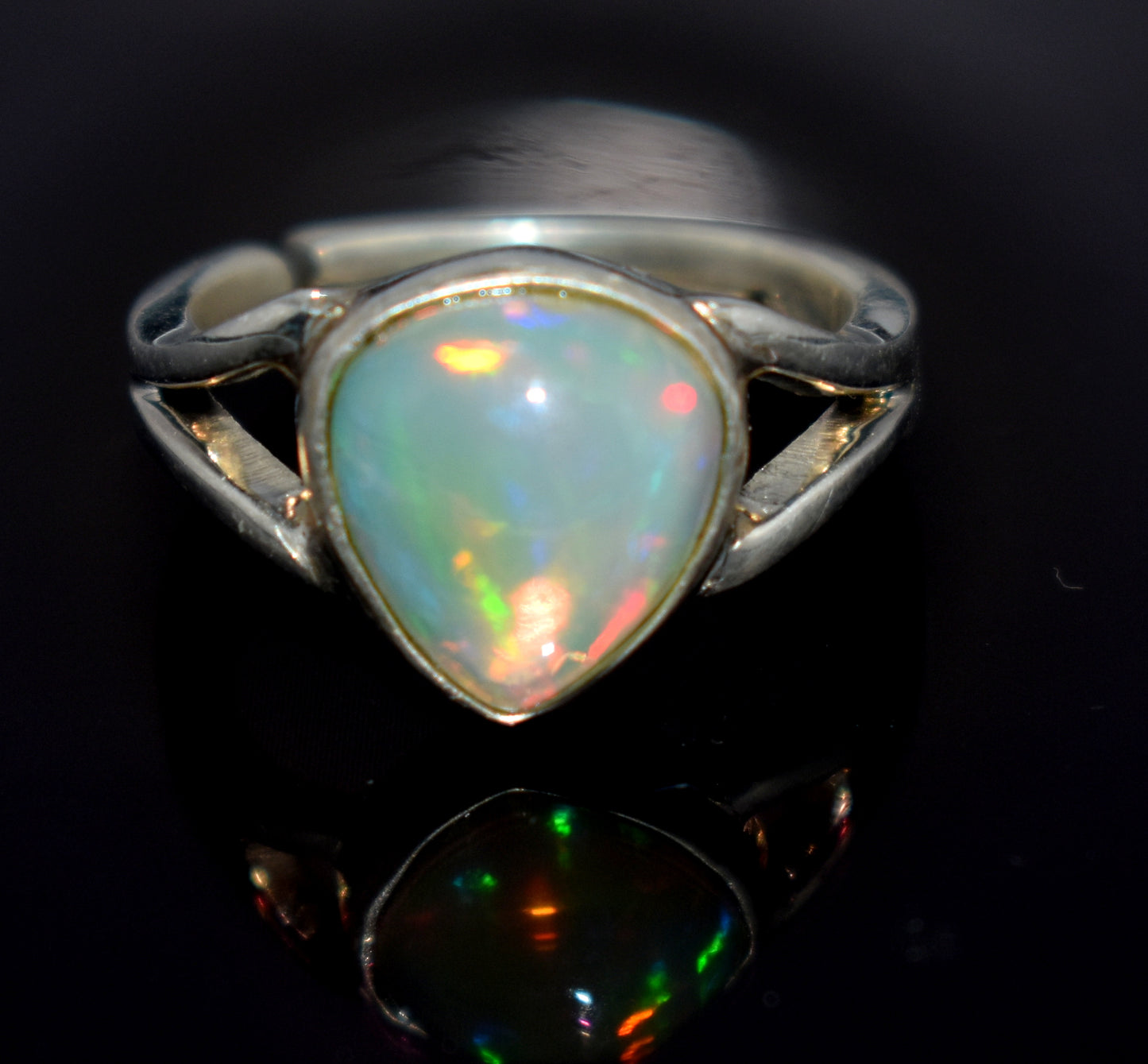 Ethiopian Opal 925 Sterling Silver Gemstone Elegant Ring ~ Natural Stone ~ Handmade Jewelry ~October Birthstone ~