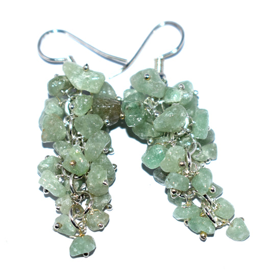 Green Aventurine Crystal Stone Chips Ear Hanging, {Earrings}