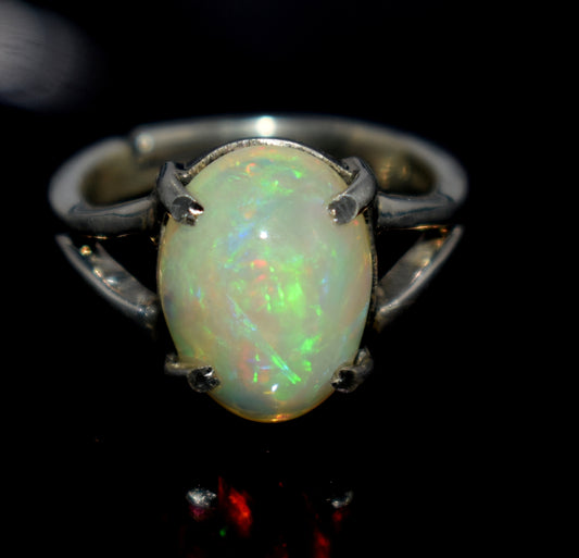 Ethiopian Opal 925 Sterling Silver Gemstone Elegant Ring ~ Natural Stone ~ Handmade Jewelry ~October Birthstone ~