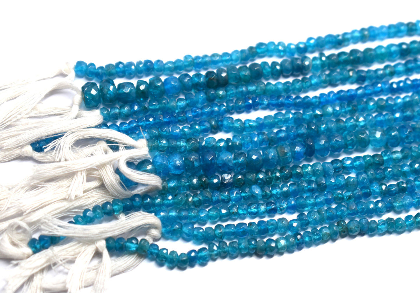 Natural Neon Apatite Faceted { Cut } Bead Per Line, 1 Strand 14'' inches Long