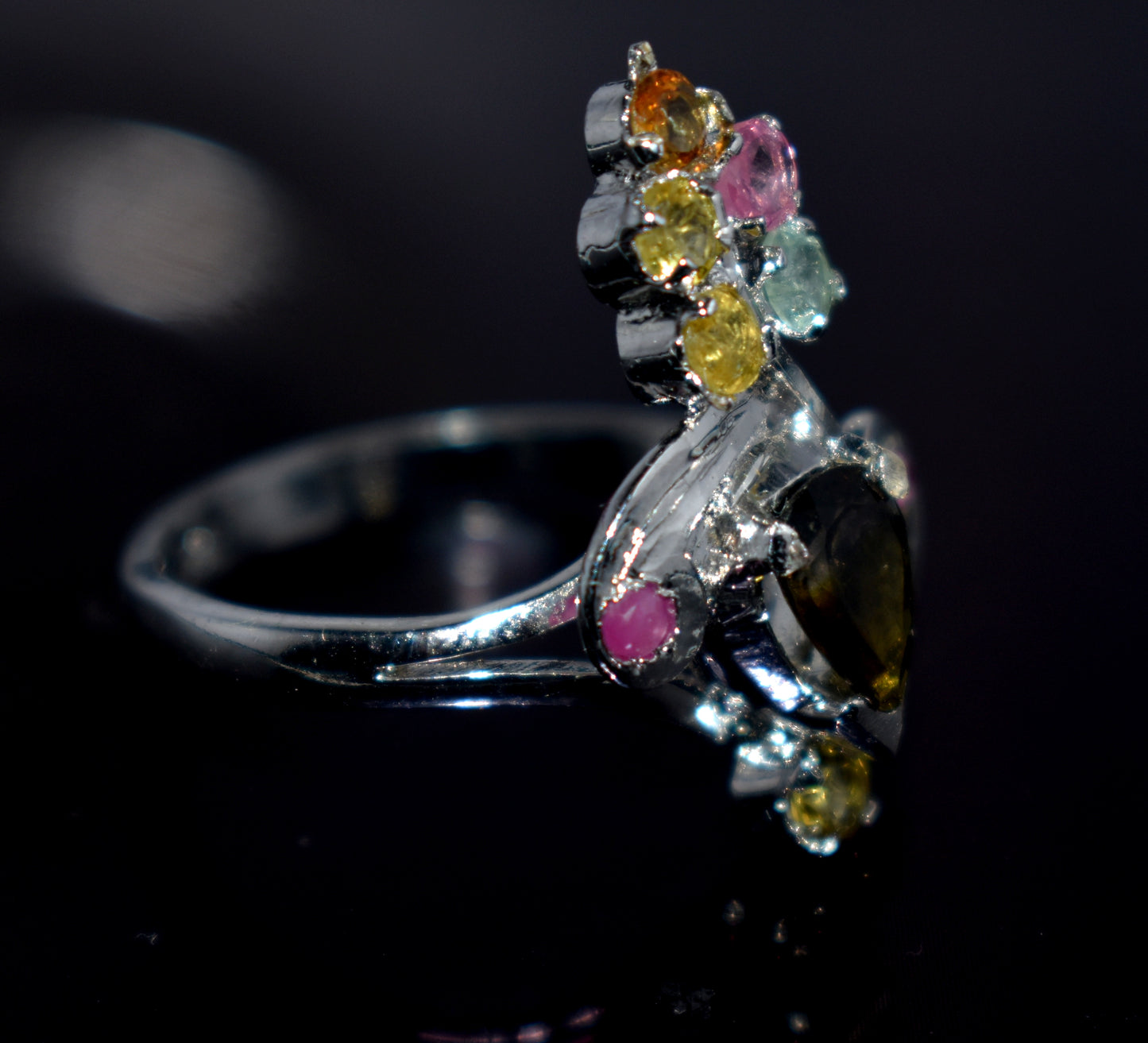 Genuine Tourmaline Ring | Handmade Tourmaline Band | October Birthstone | Tourmaline Jewelry