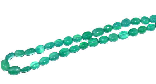 Natural Green Onyx Oval Bead Per Line, 1 Strand 16'' inches Long,