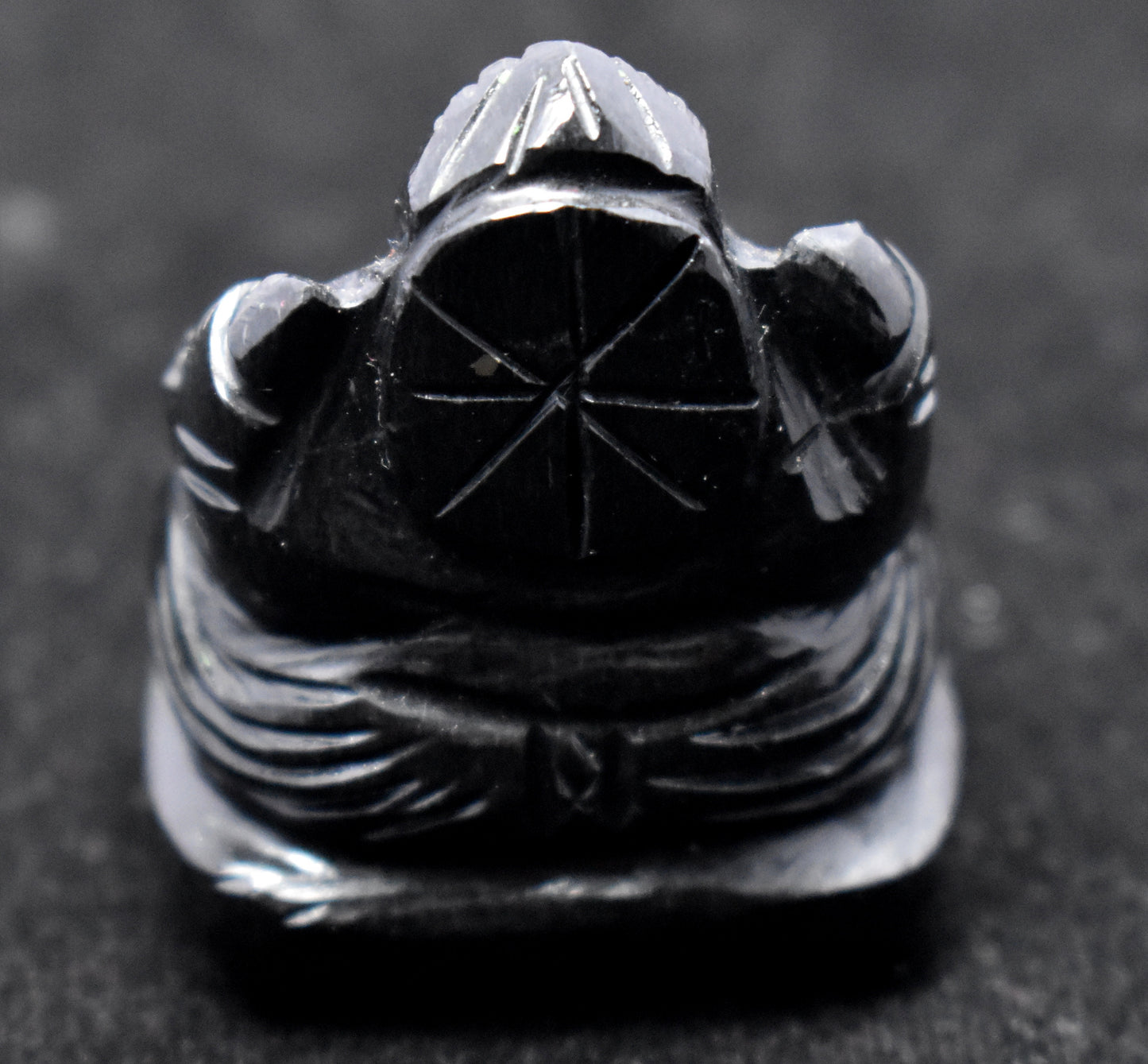 Hand carved Lord Ganesh in Black Agate- Hand carved Ganesh - Ganesh Carvings -