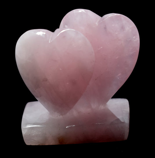 Natural Rose Quartz Curved Heart Shape Stone