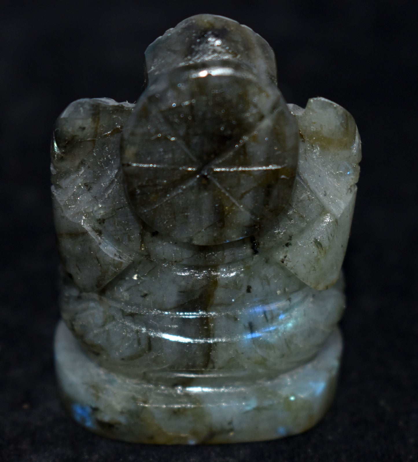 Labradorite Ganesh god carved Gemstone Crystal Gifts Sculpture Rock Statue Wisdom Spiritual Reiki/Chakra/Healing/Energy