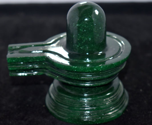 Hand carved Shivling in Dark green aventurine - Shivling  - Shivling Statue