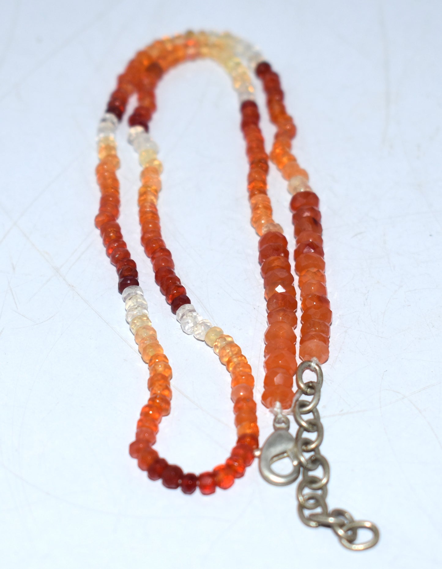 Natural Opal And Carnelian Round Faceted Bead Necklace