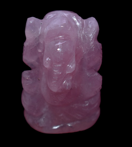 Rose Quartz Gemstone Ganesh, Spiritual Home Decor, Healing Crystals Figurine, Positive Energy,