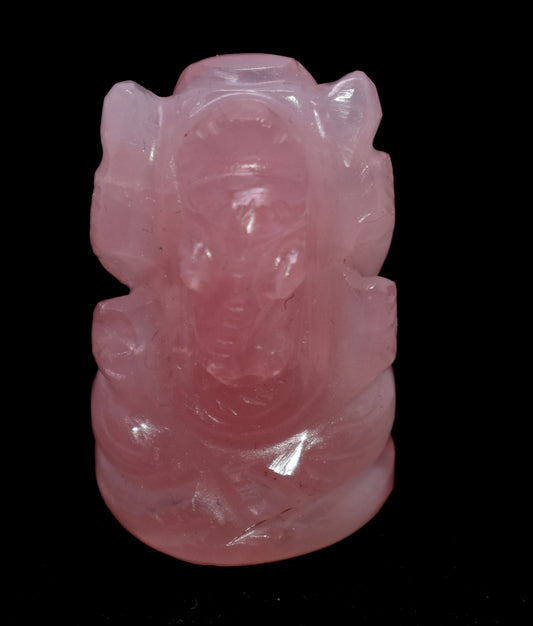 Rose Quartz Gemstone Ganesh, Spiritual Home Decor, Healing Crystals Figurine, Positive Energy,