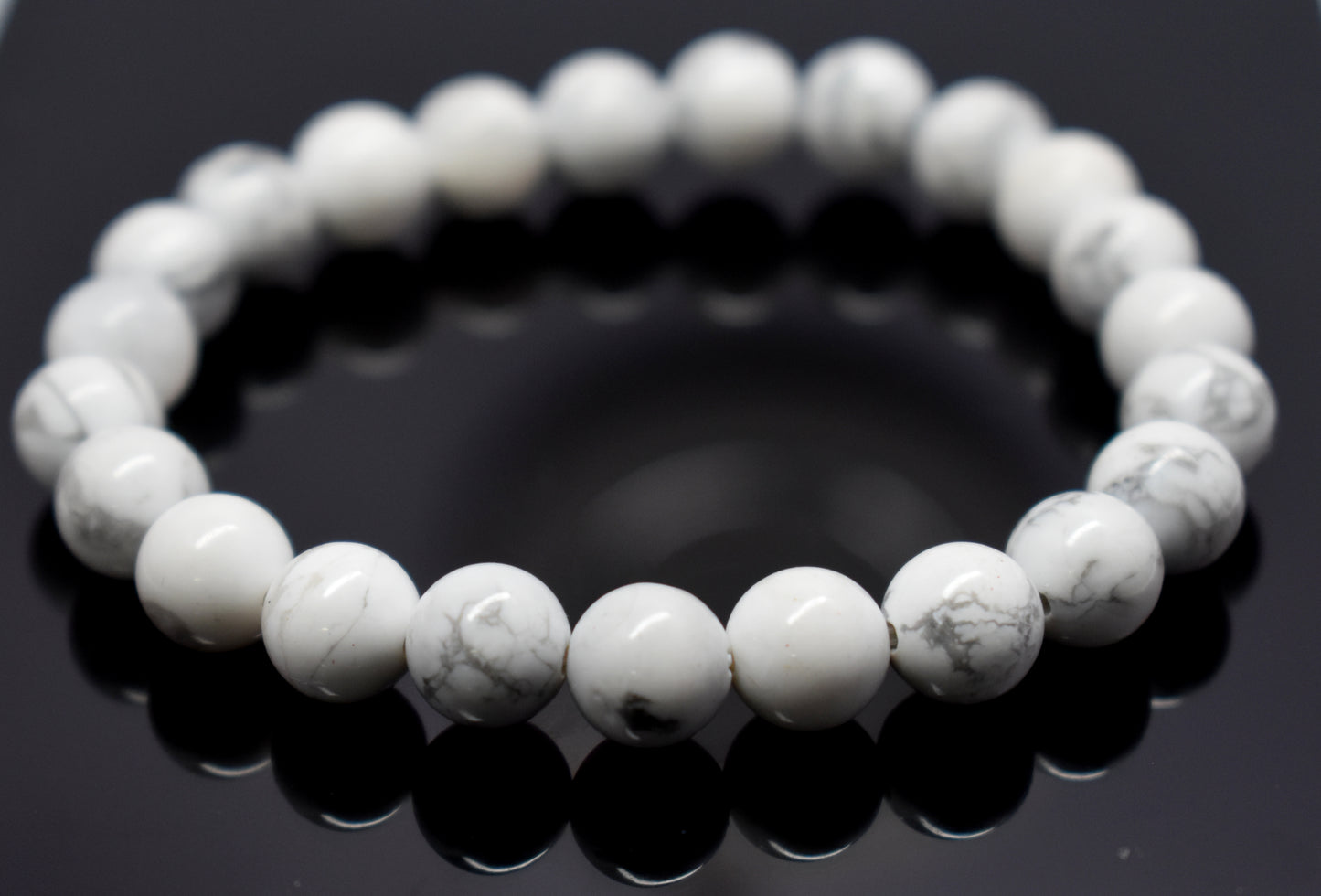 Howlite Bead Bracelet| Crystal jewelry| White Crystal| Healing Crystal| Bead bracelet| Gemstone Bracelet