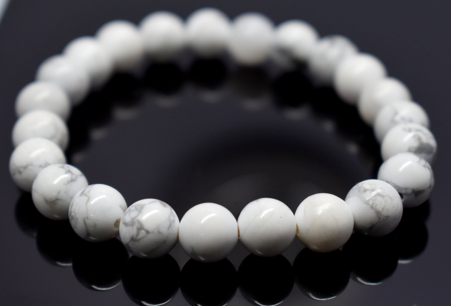 Howlite Bead Bracelet| Crystal jewelry| White Crystal| Healing Crystal| Bead bracelet| Gemstone Bracelet