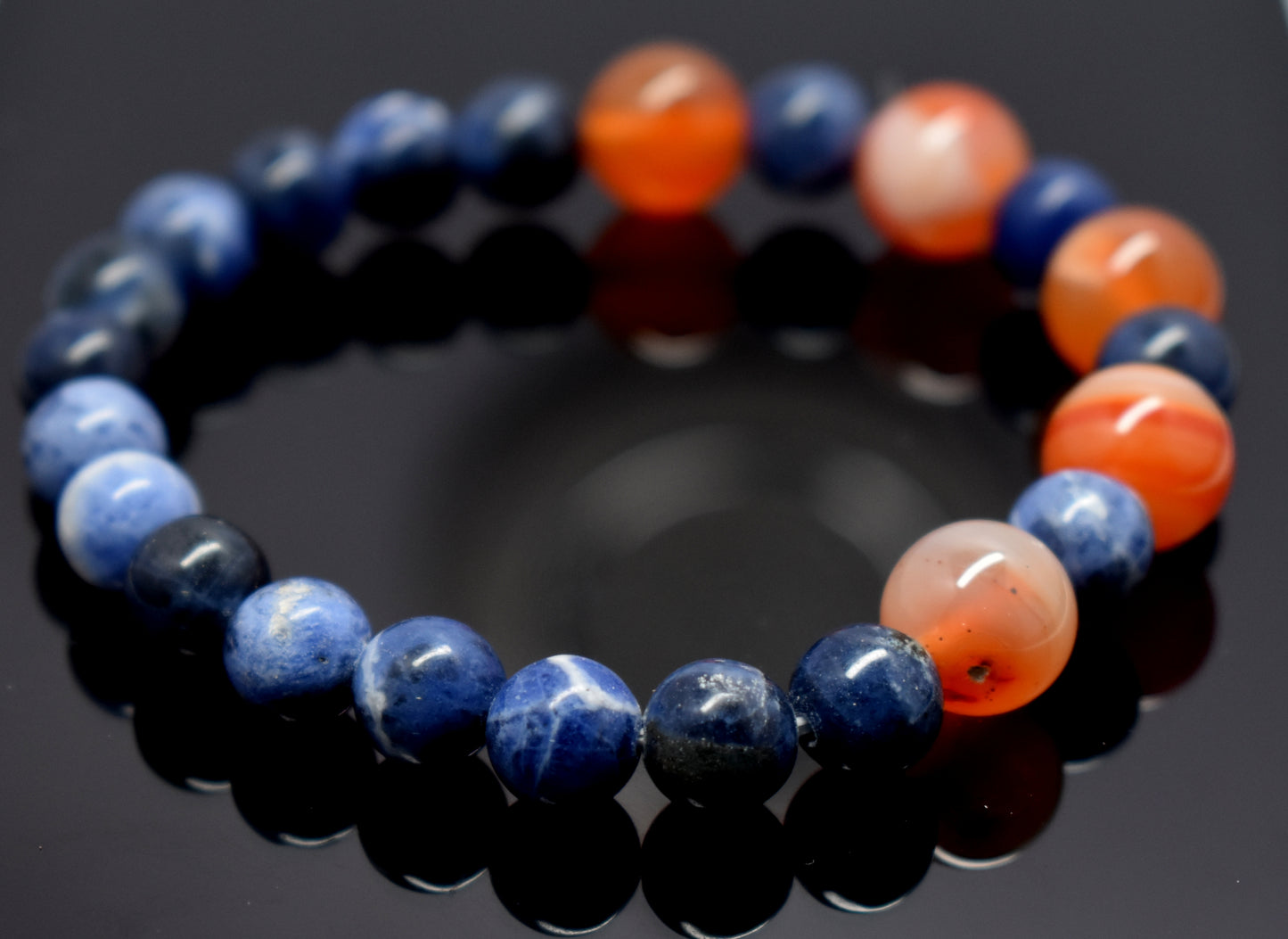 Sodalite and Carnelian Bracelet