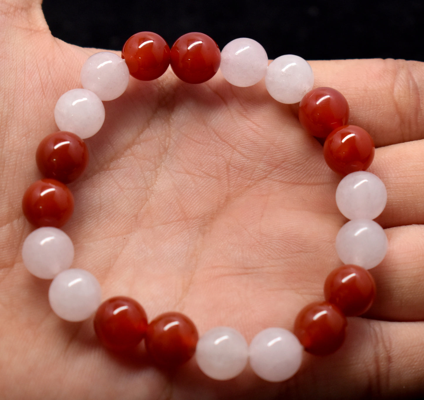 Carnelian and Rose Quartz Bracelet, Certified Mens & Women Crystal Bracelet,